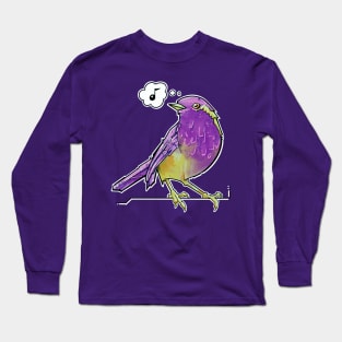 purple and yellow songbird Long Sleeve T-Shirt